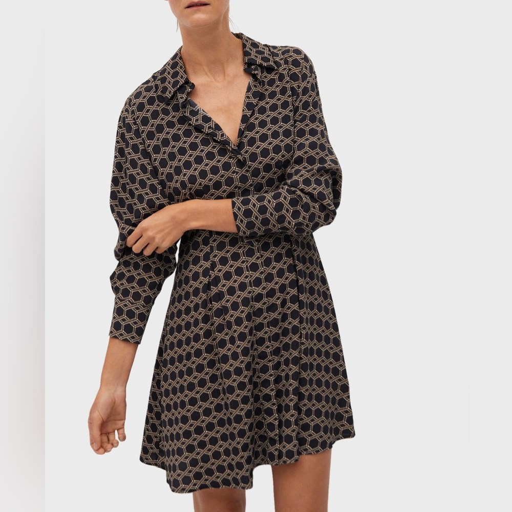 MANGO printed shirt dress